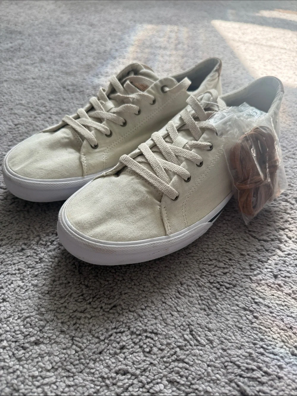 Sperry Men's Canvas Lace-Up Sneakers in Cream